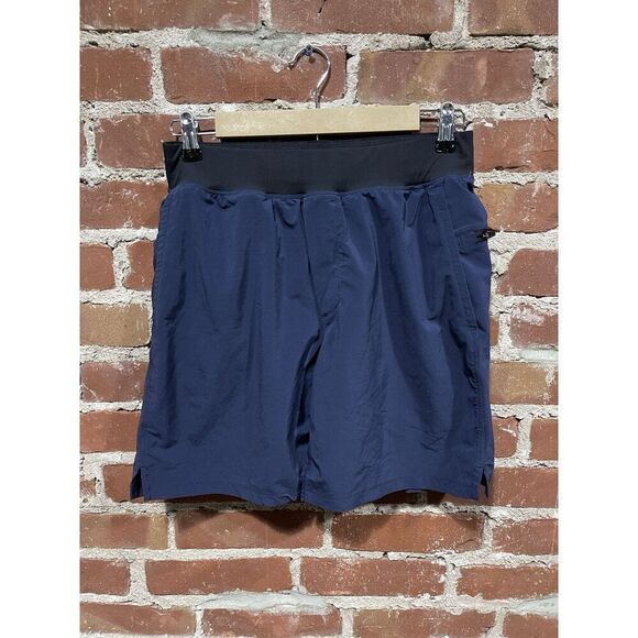 Fabletics Men’s Franchise Workout Shorts Blue 7 Inch Athletic Pockets Size Med - Picture 1 of 5